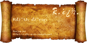 Ráth Áron névjegykártya